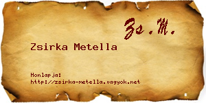 Zsirka Metella névjegykártya